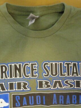 DISC MILITARY PRINCE SULTAN AIR BASE SAUDI ARABIA OD GREEN SHIRT 2XL LD 7355